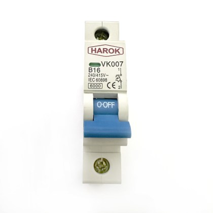 Harok VK007 Wider Blue Toggle B16 16A 16 Amp  MCB Circuit Breaker Type B